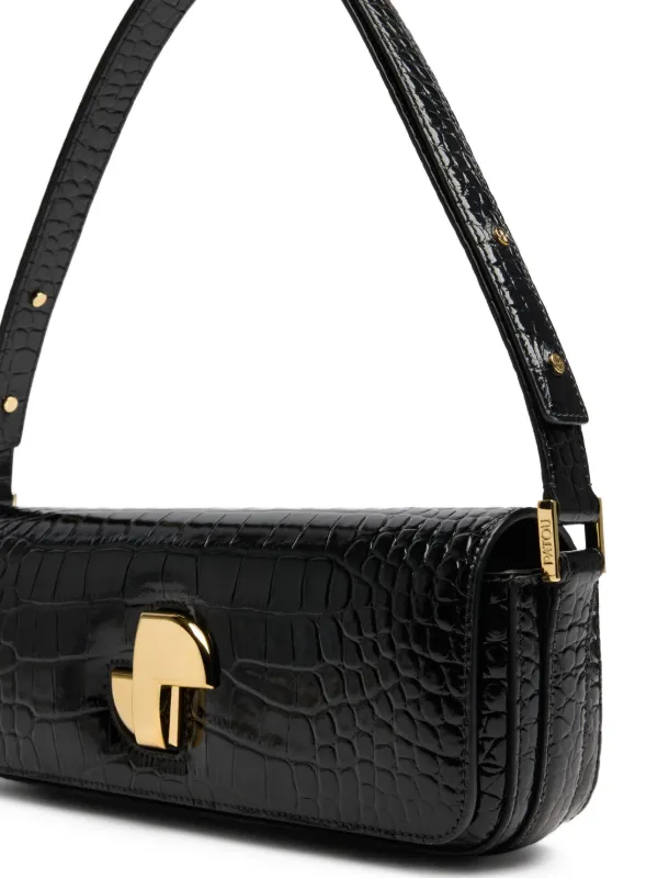Patou Le Lock クロコエンボス ショルダーバッグ | ブラック | FARFETCH JP