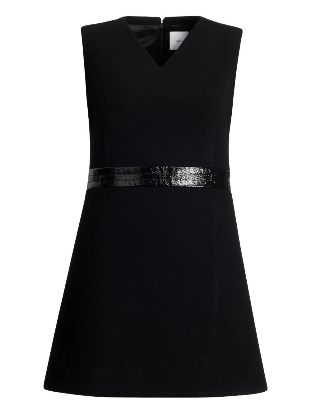 Patou V-neck wool mini dress | Black | Image 1