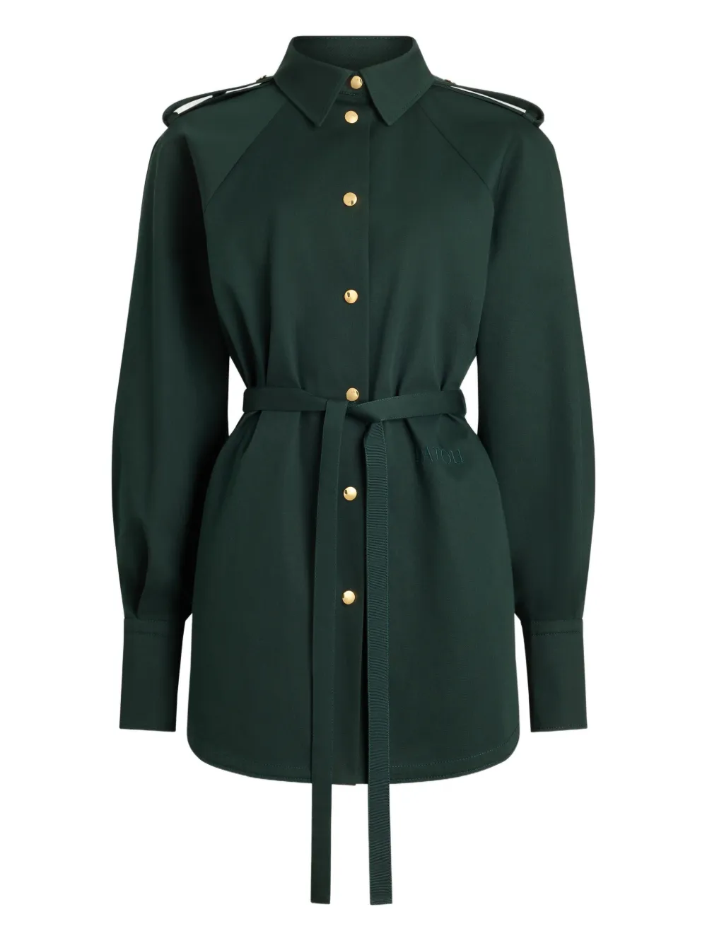 Patou Gabardine blouse met ceintuur Groen