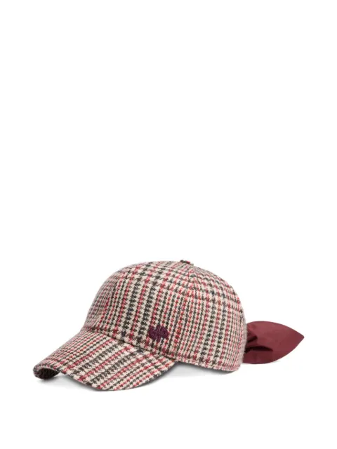 Patou houndstooth wool baseball cap