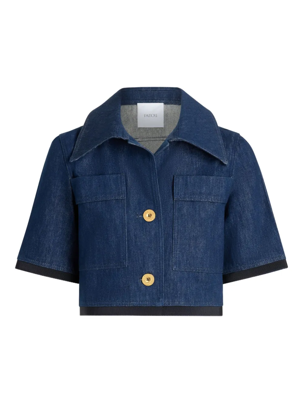 Patou Denim jack met korte mouwen Blauw