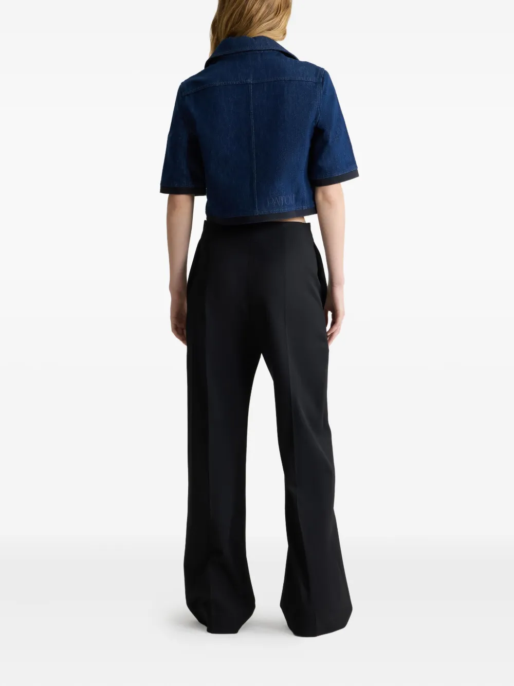 Patou Denim jack met korte mouwen Blauw