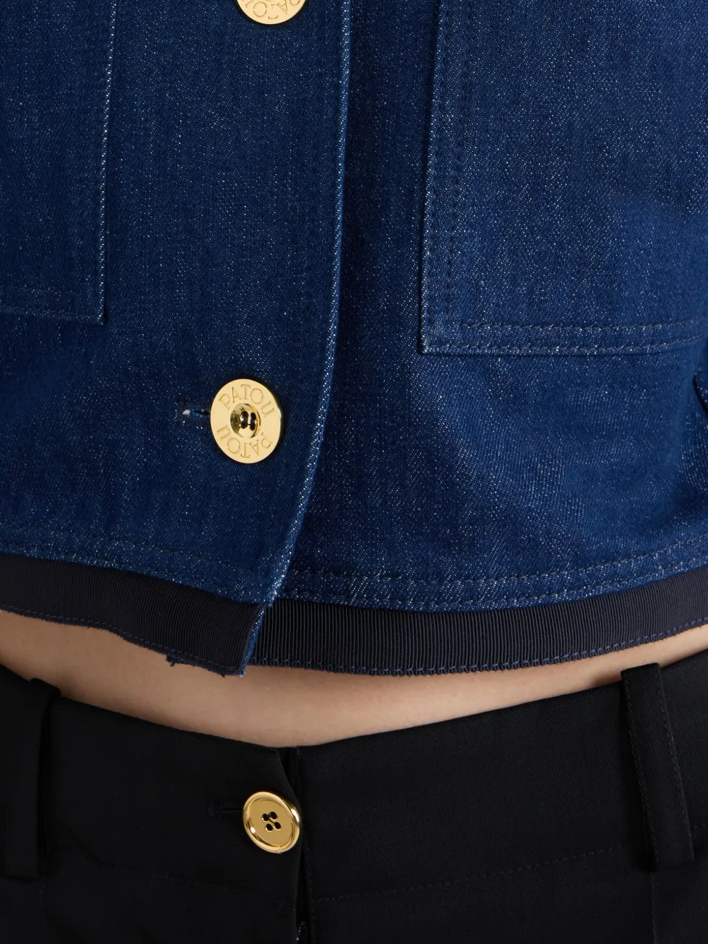 Patou Denim jack met korte mouwen Blauw