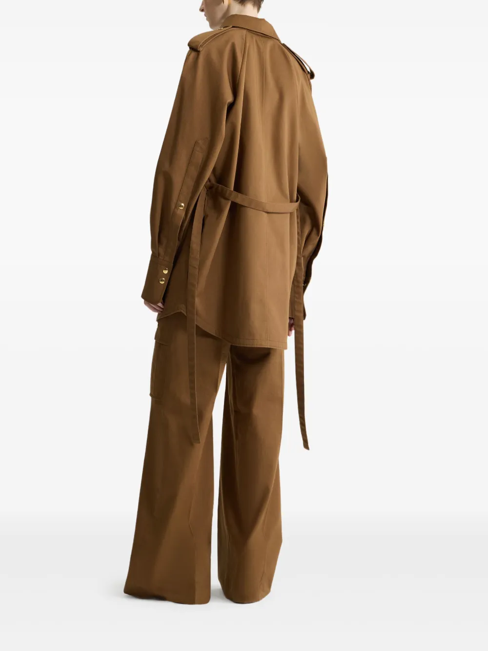 Patou Blouse met ceintuur Bruin