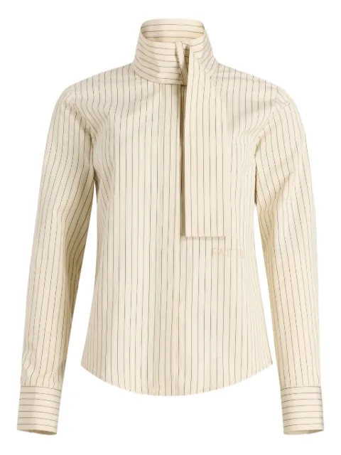 Patou pinstripe scarf-collar blouse