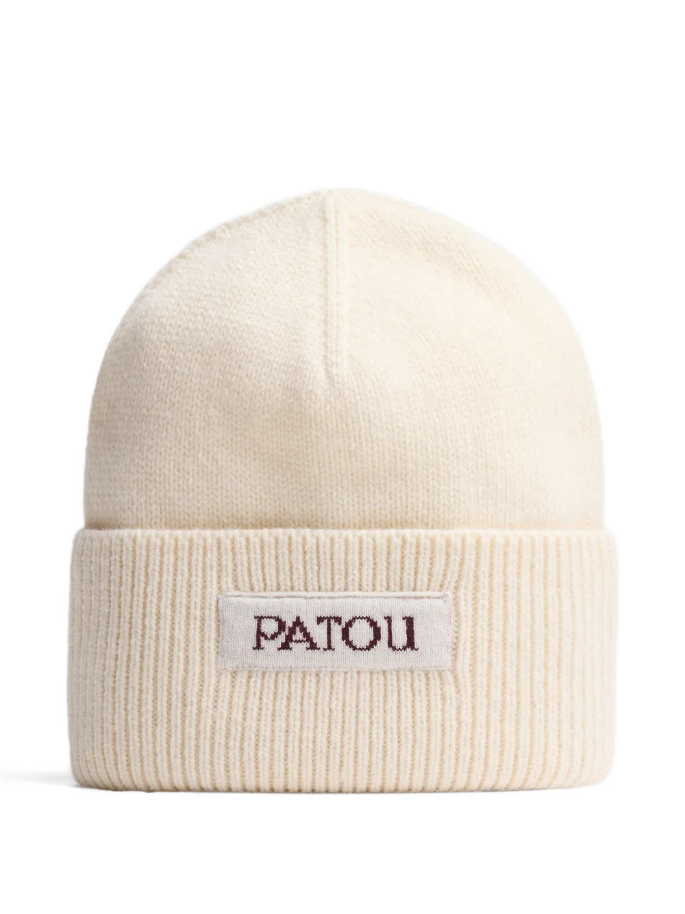 Patou Logo-patch Beanie Hat In White