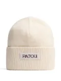 Patou logo-patch beanie hat - White