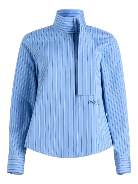 Patou striped scarf-collar blouse