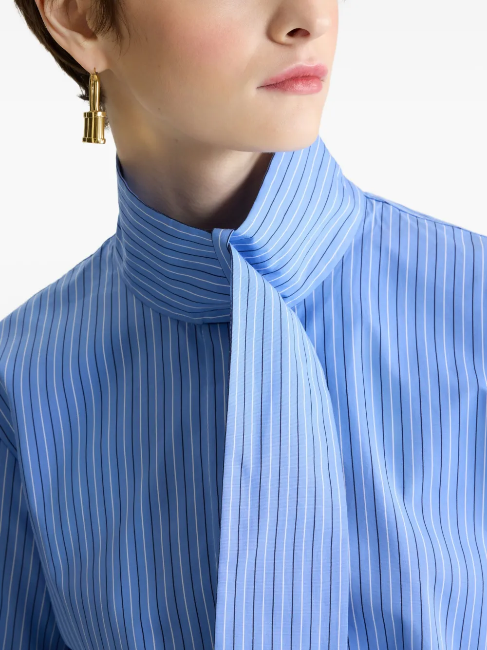 Patou Gestreepte blouse met sjaalkraag Blauw
