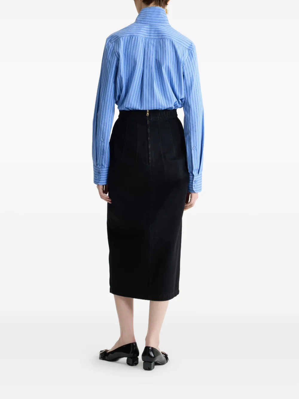 Patou Gestreepte blouse met sjaalkraag Blauw