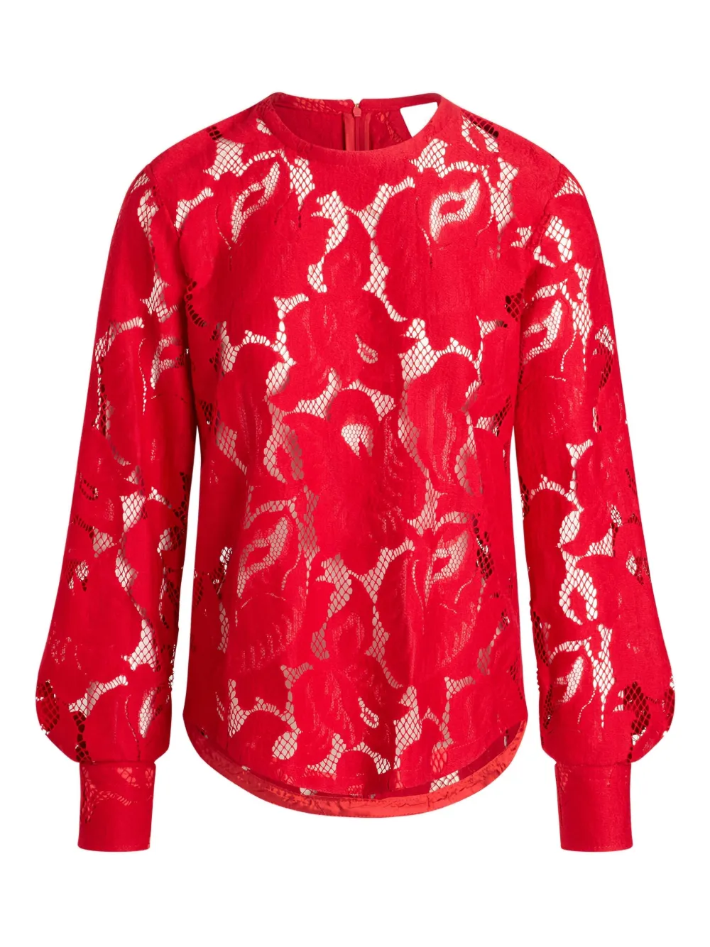 Patou Top in pizzo con maniche a palloncino - Rosso