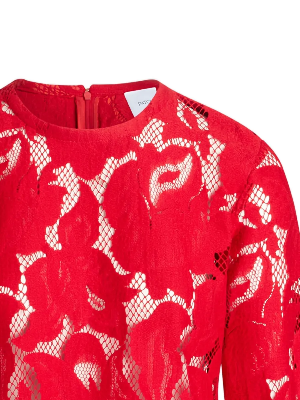 Patou Top met ballonmouwen en kant Rood