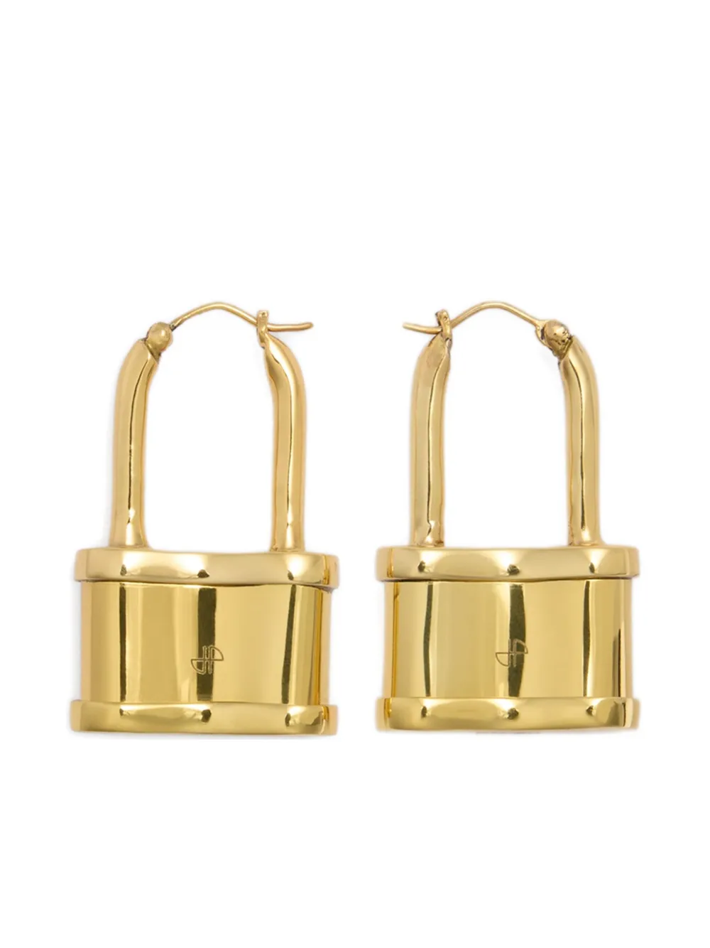 Patou Par de brincos de cadeado | Dourado | Image 1
