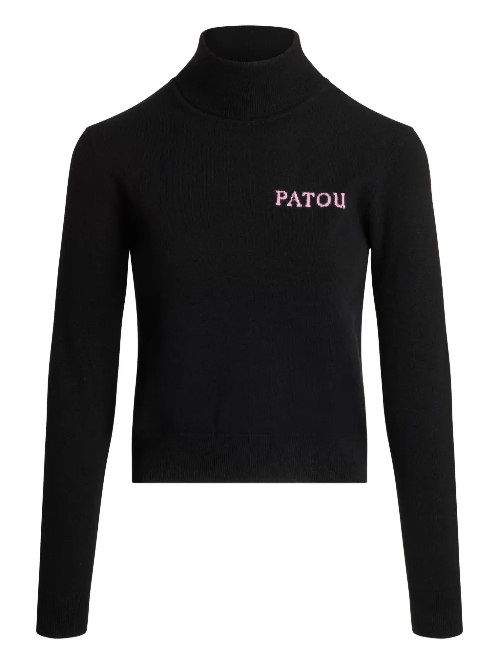 Patou Intarsia Turtleneck Jumper In Black