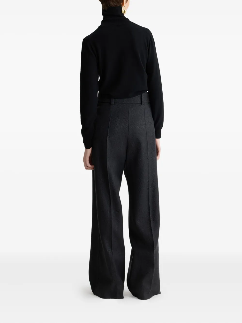 Patou Intarsia Turtleneck Jumper In Black