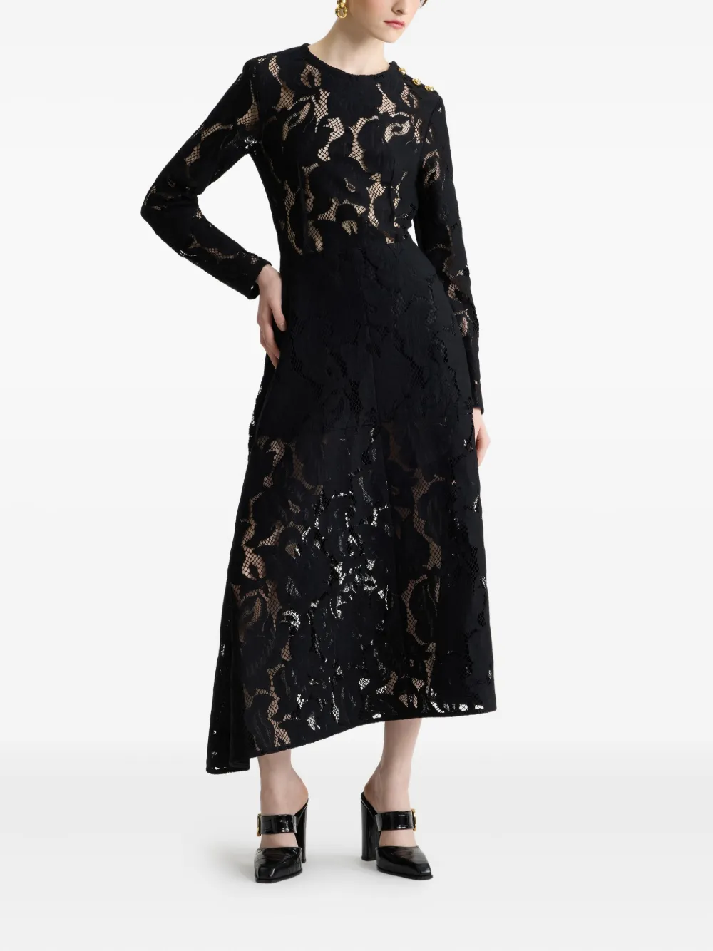 Patou Asymmetrische maxi-jurk - Zwart