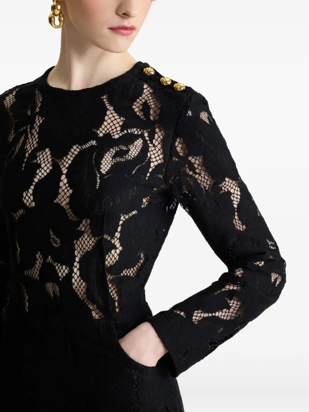 Patou Asymmetrische maxi-jurk Zwart