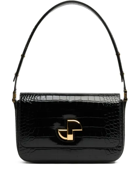 Patou Le lock crocodile-pattern shoulder bag