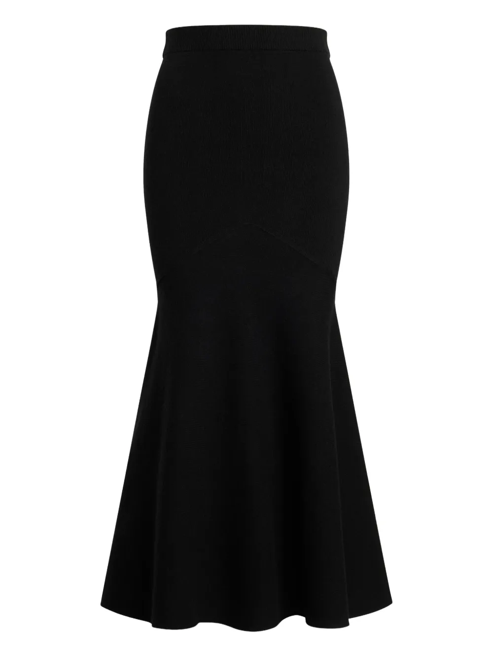 Patou Wollen maxi-rok met fishtail Zwart