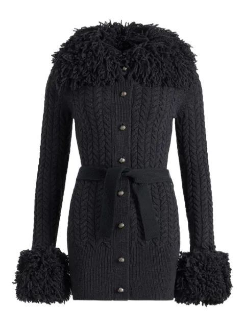 Patou cable-knit fringe-trimmed cardigan