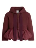 Patou ruffle-hem zip-up hoodie - Red