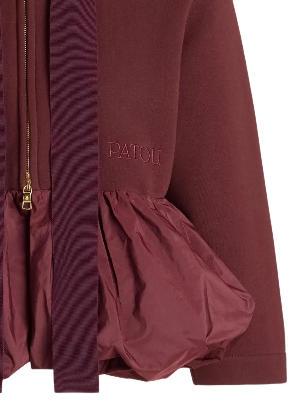 Patou Hoodie met ruches en rits - Rood