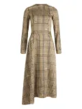 Patou asymmetric check-print dress - Neutrals