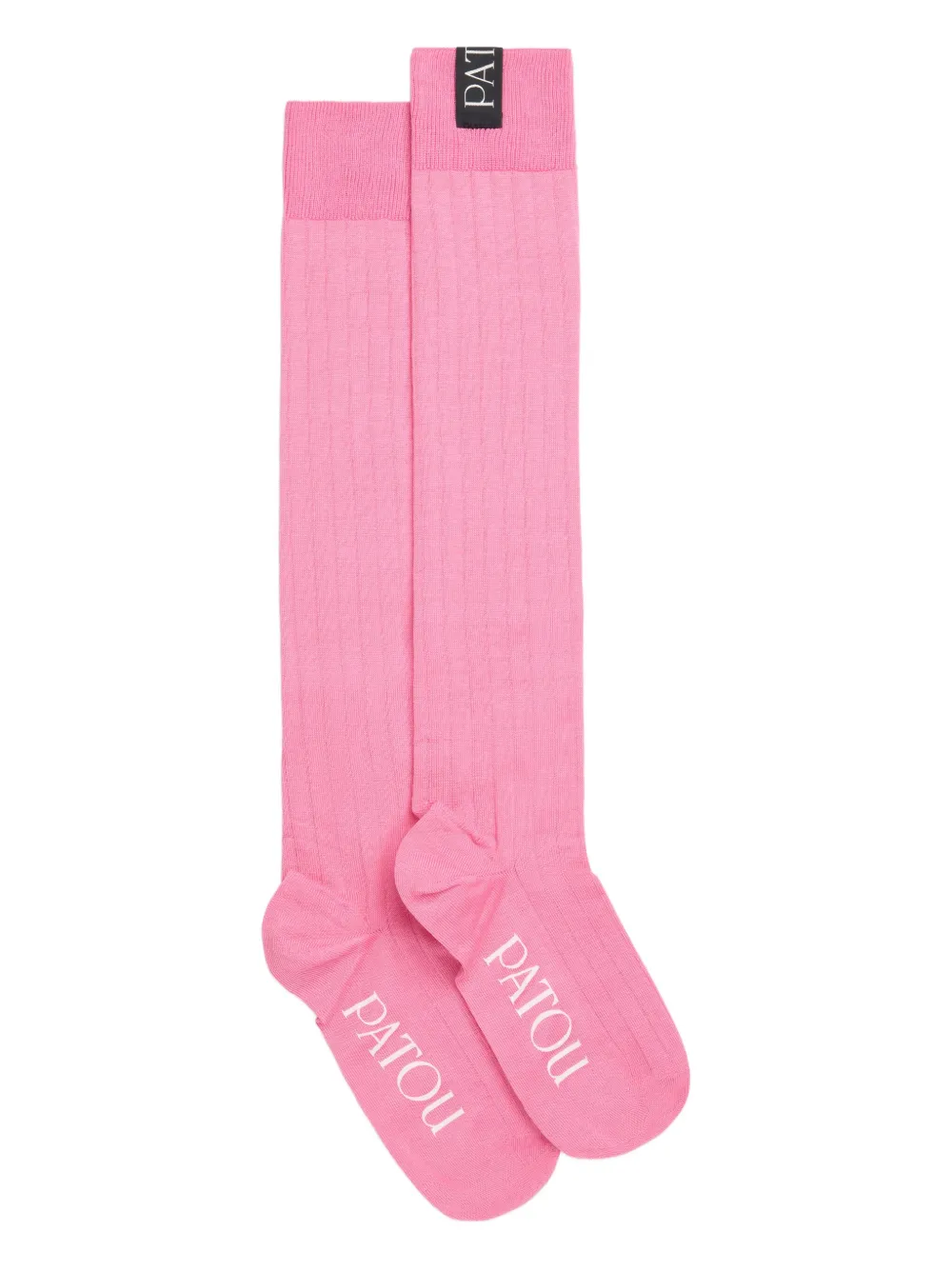 Patou ribbed knee-high socks | Pink | Image 1