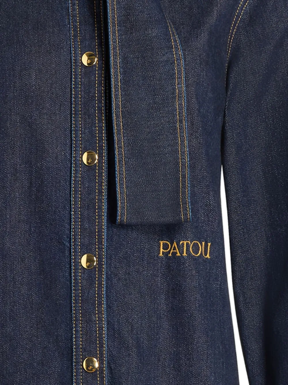 Patou Denim blouse met sjaalkraag - Blauw