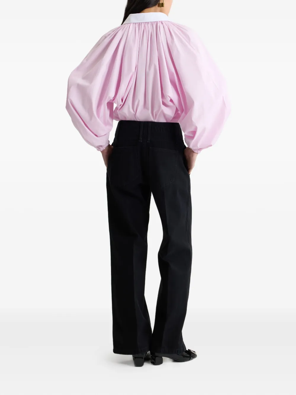 Patou Wide Waistband Denim Jeans In Black