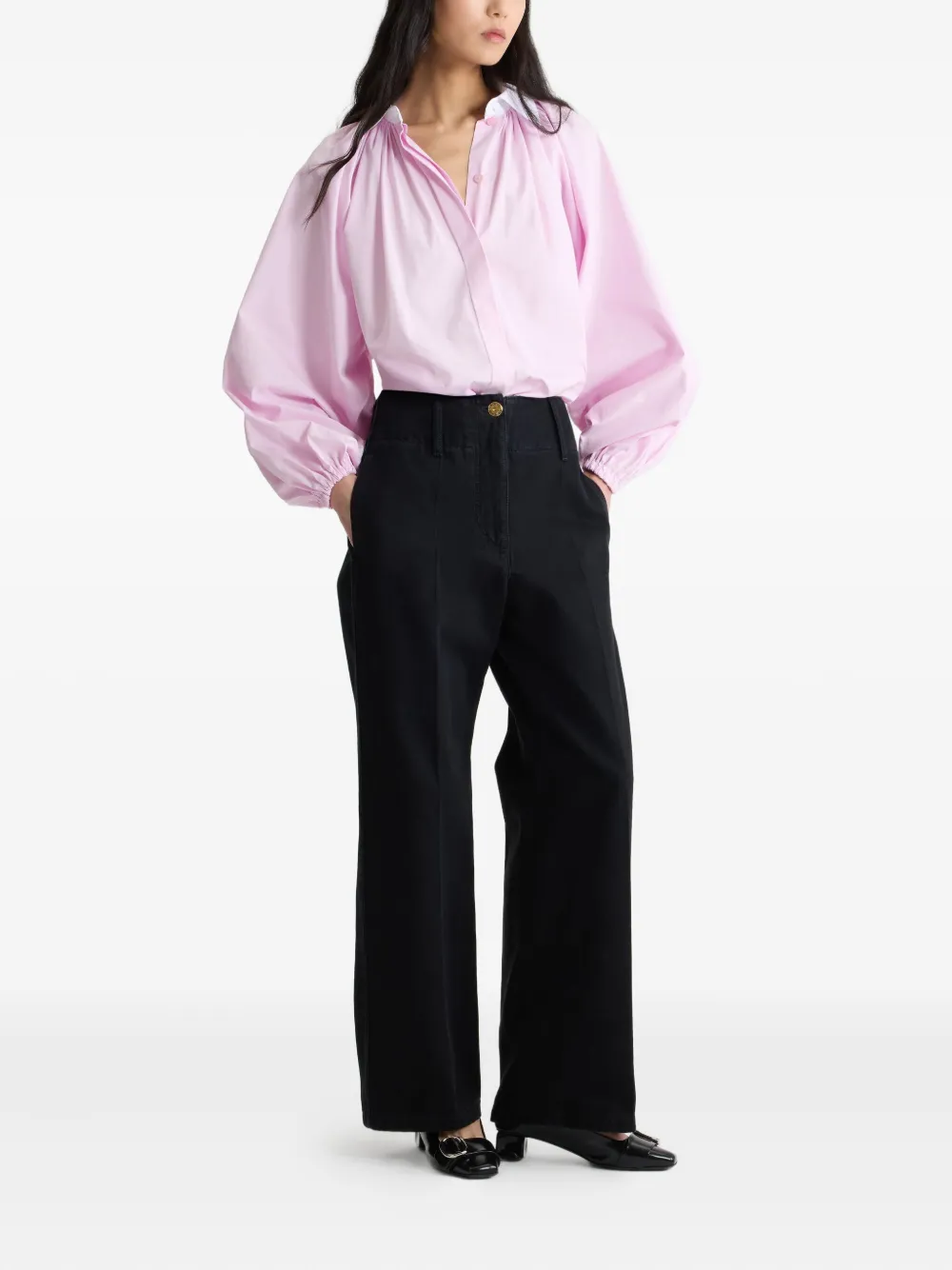 Patou Denim jeans met brede tailleband - Zwart