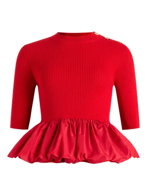 Patou ribbed ruffle-hem jumper