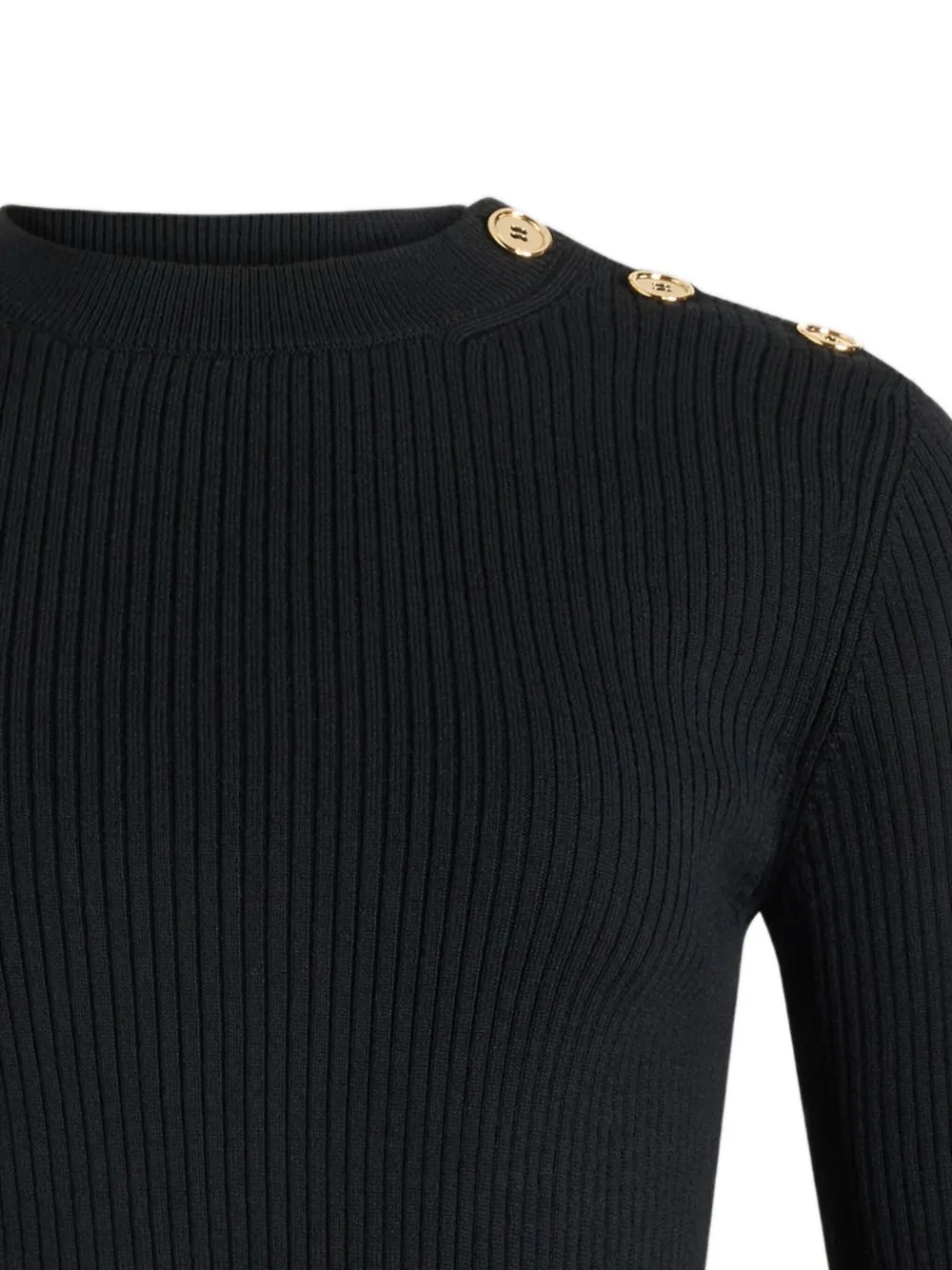 Patou Ribbed-knit Peplum Wool Top In Black