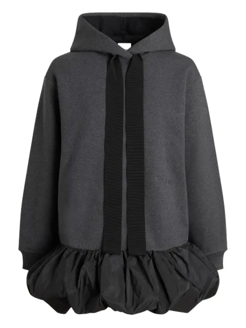 Patou hooded ruffle-hem dress
