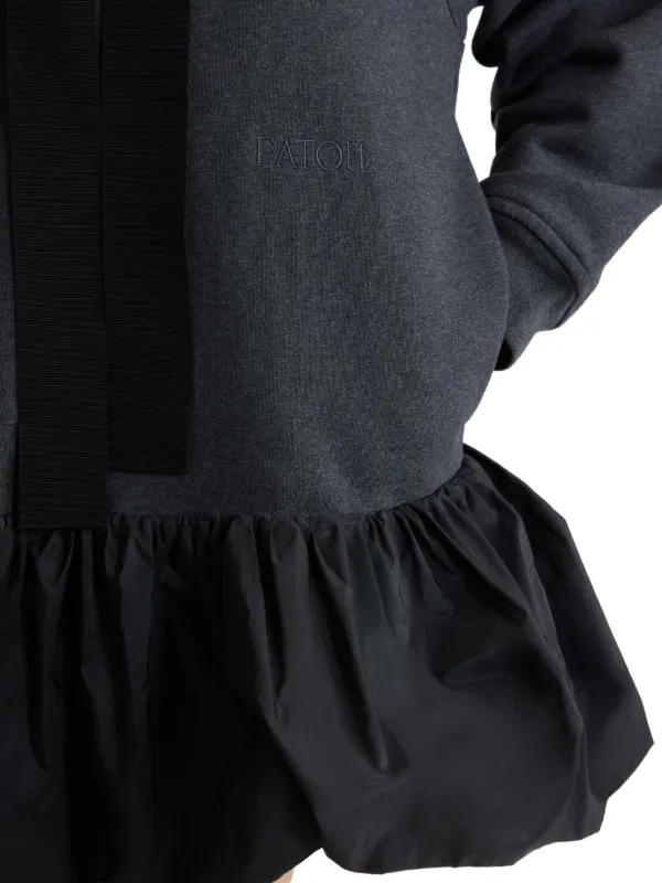 Patou ラッフルヘム フーデッドドレス | グレー | FARFETCH JP