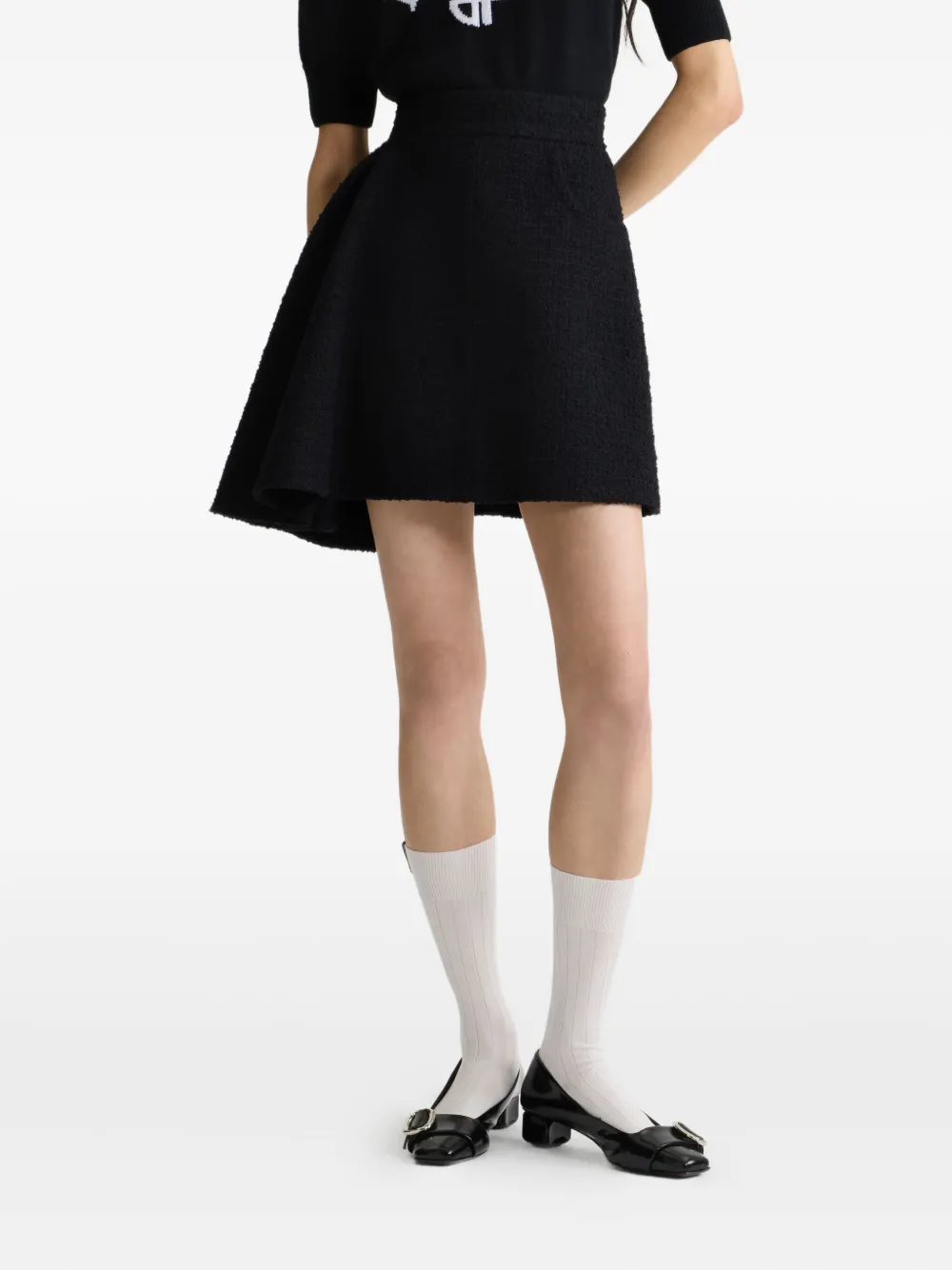 asymmetric tweed skirt