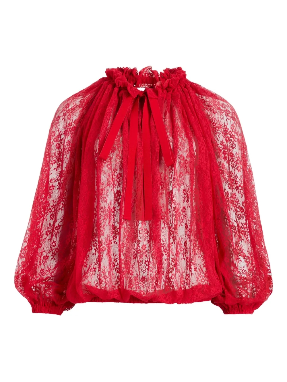 Patou lace drawstring top | Red | Image 1