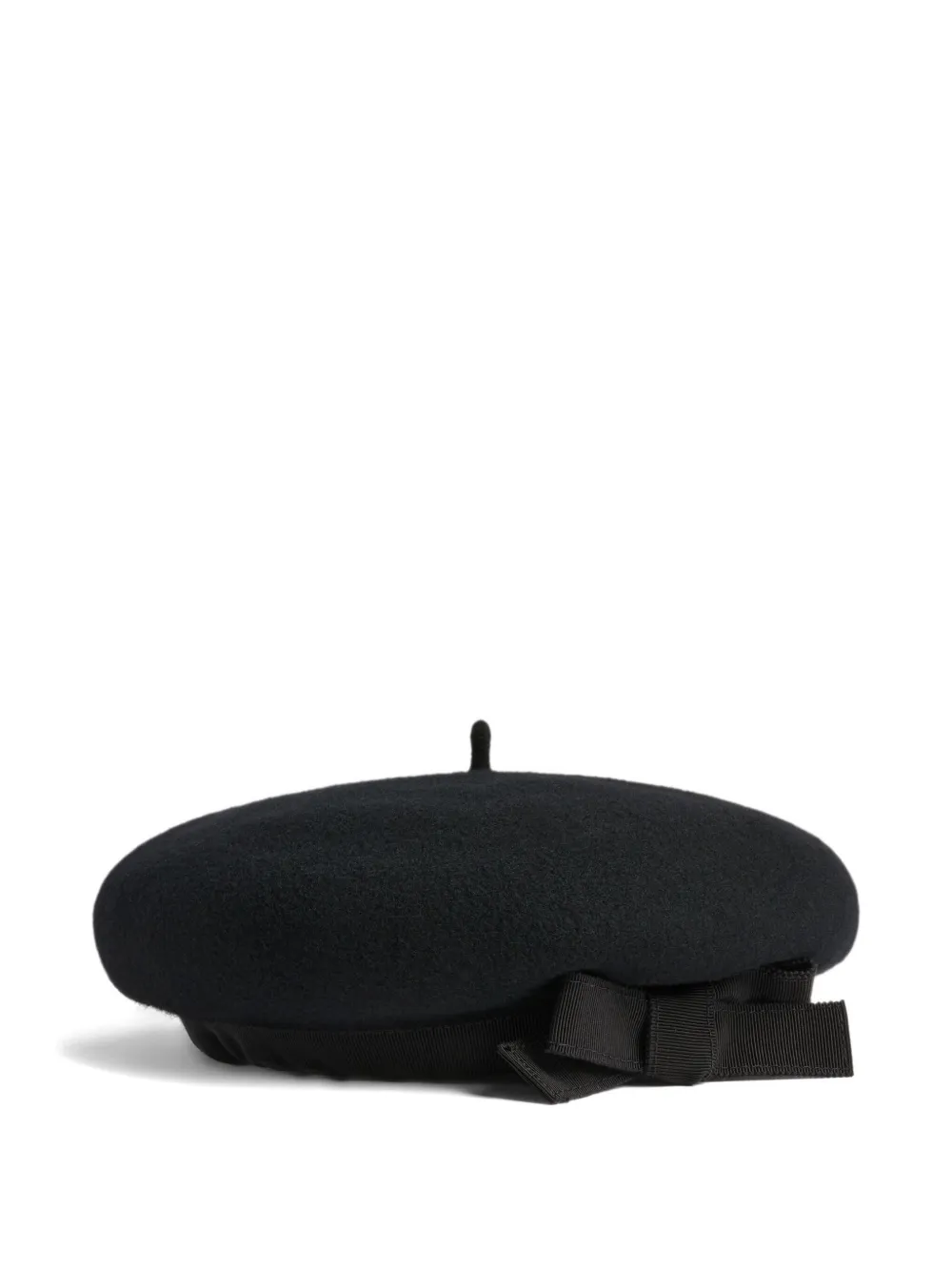 Patou Wollen baret met grosgrain strik Zwart