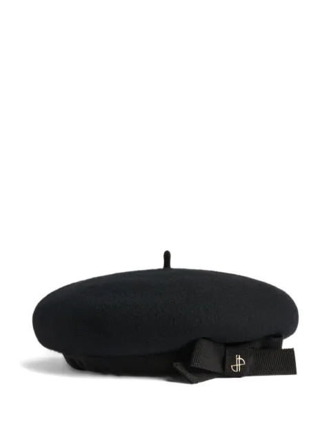 Patou grosgrain-bow wool beret