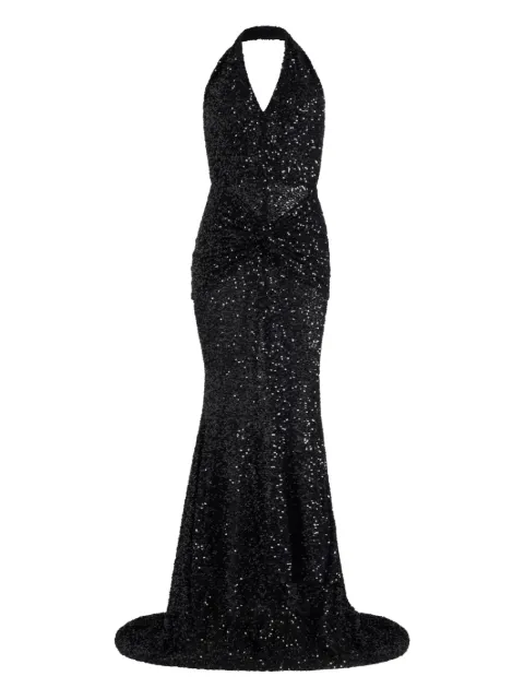 Patou sequinned halterneck maxi dress