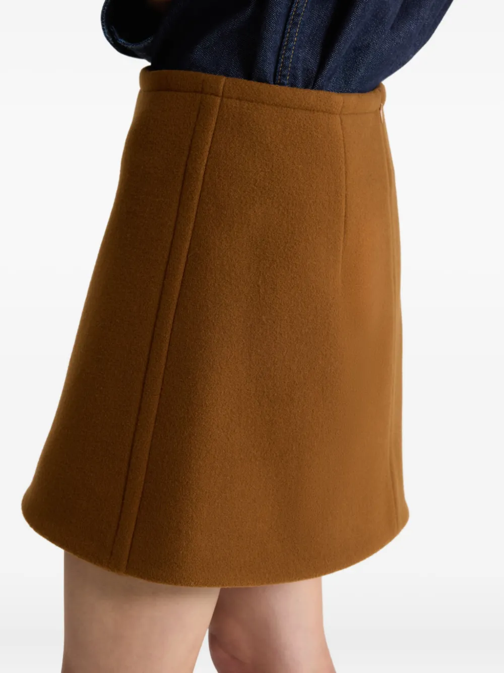 Patou Wollen mini-rok Bruin