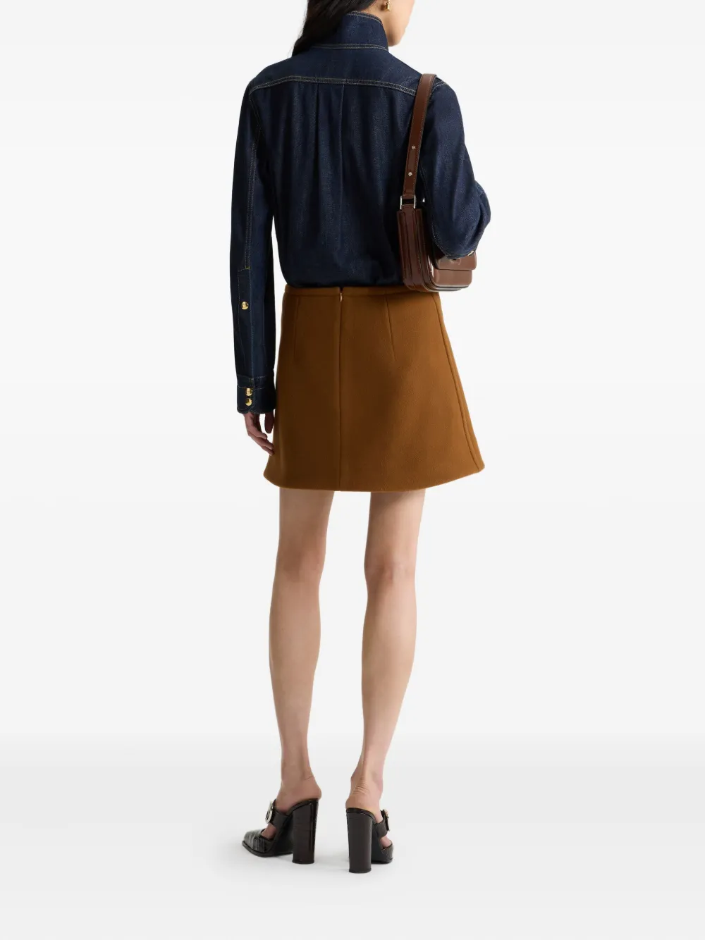 Patou Wollen mini-rok Bruin