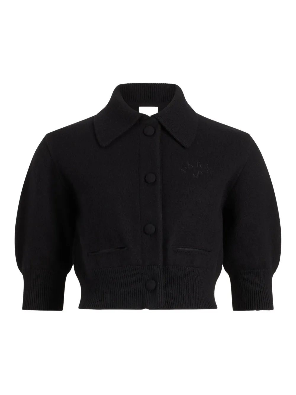 Patou Buttoned-up Wool Cardigan In Black
