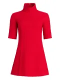 Patou high-neck tweed dress - Red