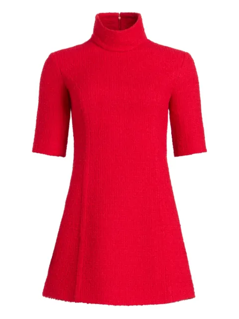 Patou high-neck tweed dress