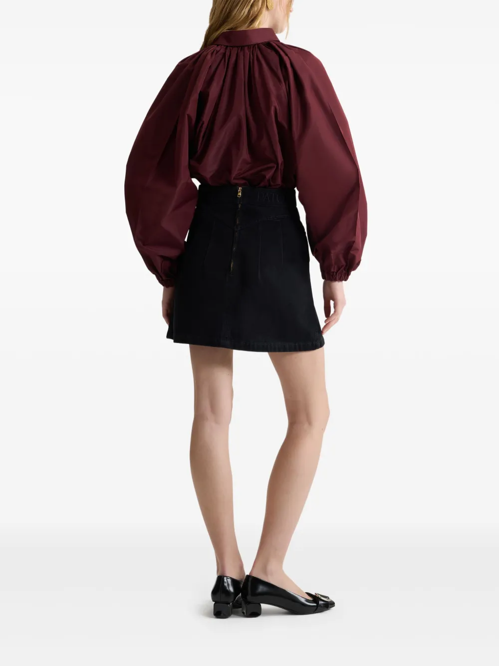 Patou Blouse met kraag en mouwen Rood