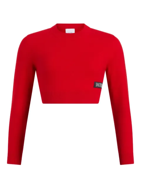 Patou logo-patch merino-cashmere sweater