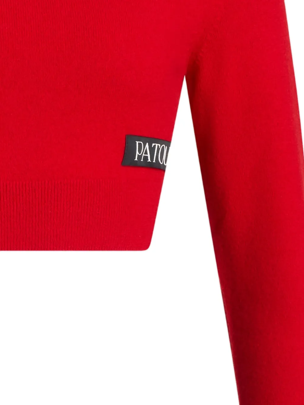 Patou Trui van merinowol-kasjmier met logopatch Rood