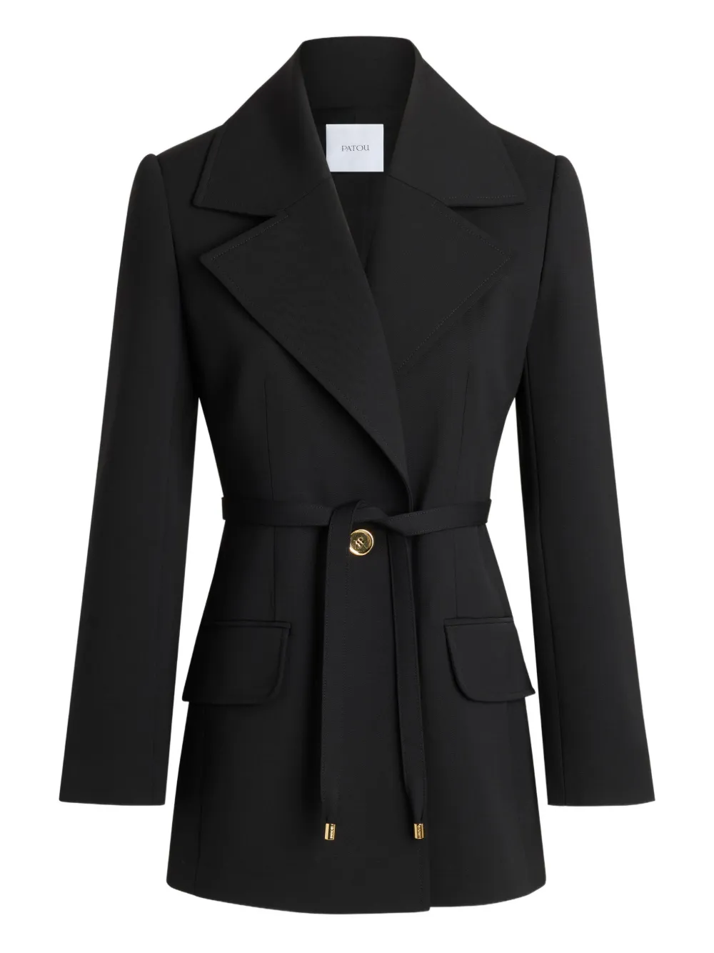 Patou single-breasted belted jacket | Black | Image 1
