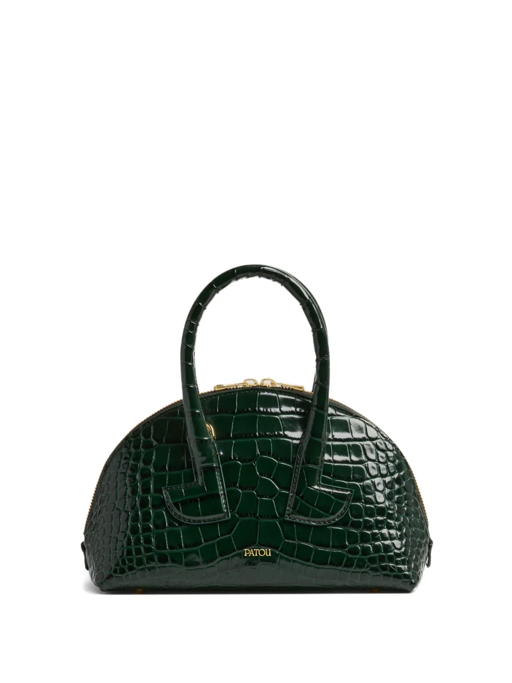 Patou Le Patou Bowling crocodile-embossed half-moon bag | Green | Image 1